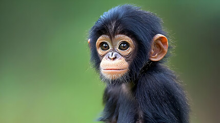 Fototapeta premium Baby Chimpanzee Portrait In The Wild
