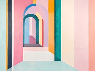 Colorful Archway Corridor