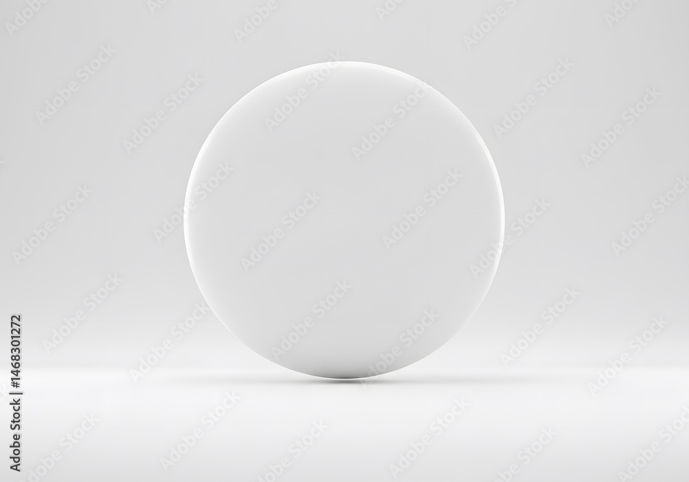 Poster white sphere 3d render, minimalist background, perfect geometric shape for clean design projects, pr