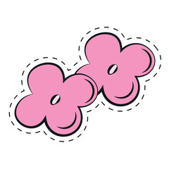 Cartoon colored flower with petals. Vector