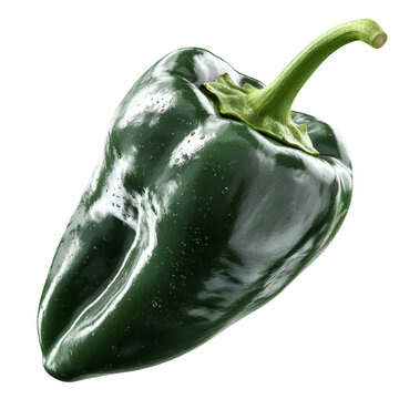 Luscious Dark Green Poblano Pepper Glistening Freshness