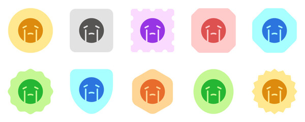 Editable sad, teary, crying face vector icon. Part of a big icon set family. Perfect for web and app interfaces, presentations, infographics, etc