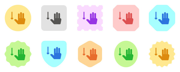 Editable three fingers swipe down vector icon. Part of a big icon set family. Perfect for web and app interfaces, presentations, infographics, etc