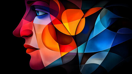 Obraz premium Colorful Abstract Portrait Of Woman