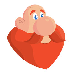 Big nose red beard viking. Vector