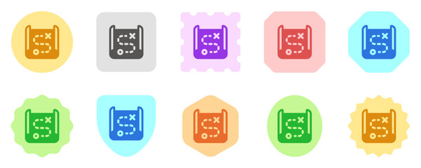 Editable map, scroll, treasure map vector icon. Part of a big icon set family. Perfect for web and app interfaces, presentations, infographics, etc