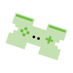 Obraz premium Green pixel game controller. Vector