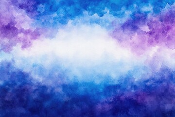 Dreamy watercolor cloudscape with a bright center