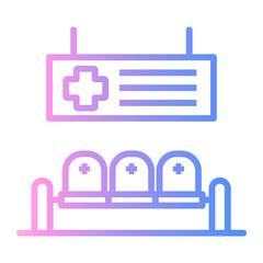 waiting room Line Gradient Icon