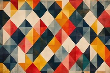 Geometric Triangle Pattern Background Colorful Mosaic Texture Design Art