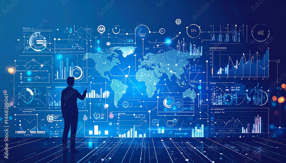 Aufkleber data visualization trends global overview infographic digital space user perspective innovation