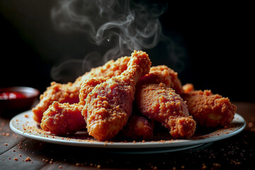 Crispy Fried Chicken Legs Steam Up a Plate
