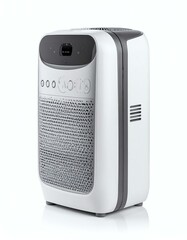 Obraz premium Compact air purifier efficiently removes indoor pollutants, enhancing air quality.
