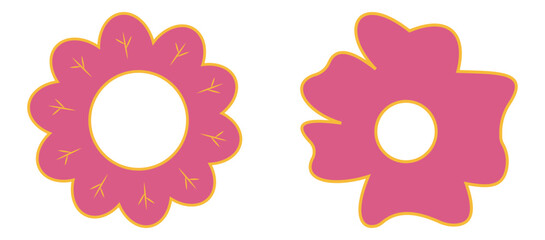Simple Pink Floral Design - Vector illustration.