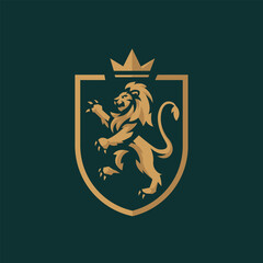 Royal king lion logo vector for sports team