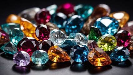 A dazzling assortment of colorful gemstones and jewels.