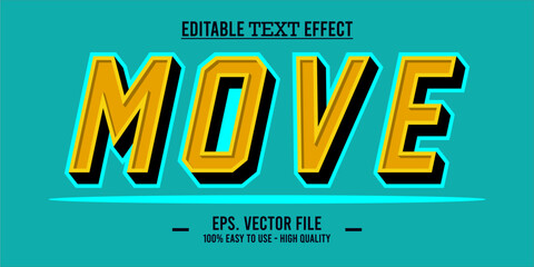 Move - Editable Wavy Colorful Striped Vector Text Effect