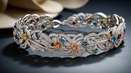 Exquisite Diamond and Gemstone Bracelet