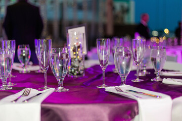 White And Purple Place Setting