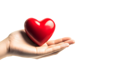 Red Heart in Hand: Love, Care, Donation Image