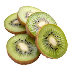 Fototapeta premium kiwi fruit slices isolated on white or transparent png