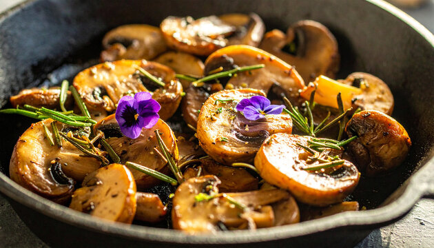 Sauteed mushroom dish rustic kitchen food photography natural light culinary art