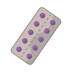 Blister pack with pills. Vector