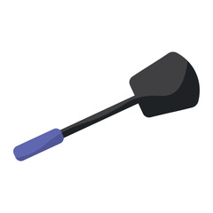 Cooking spatula utensil flat. Vector