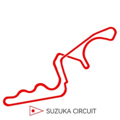 Sketch of motorcycle and car racing circuits.