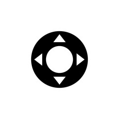 Symbol representing directional controls for navigation or gameplay in a minimalist black and white design © Ann