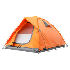 Bright Orange Camping Tent Ready for Adventure