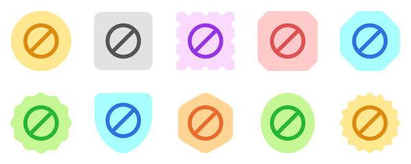 Editable vector stop prohibitions block icon. Part of a big icon set family. Perfect for web and app interfaces, presentations, infographics, etc