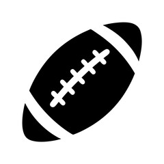 Simple Black and White American Football Icon with Strong Contrast and Graphic Detail