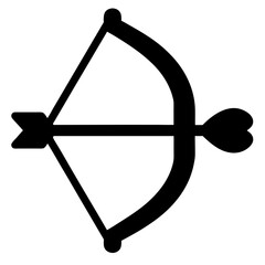 Cupid's Bow and Arrow with Heart Tip Symbolizing Love and Romance