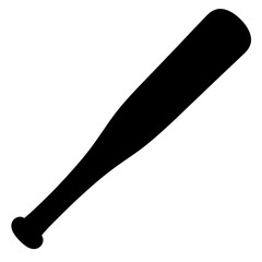 A black silhouette of a baseball bat ready for a powerful swing