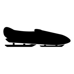 Black Silhouette of a Racing Bobsled Used in Winter Olympic Sports
