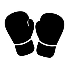 Black Silhouette of Boxing Gloves for Sports and Fighting Illustration
