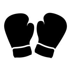 Black silhouette of two boxing gloves representing sport, competition, and protection