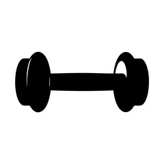 Monochrome depiction of a dumbbell used for weightlifting exercise purposes