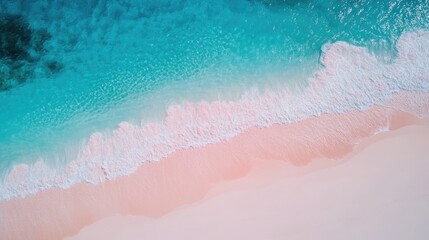Minimalist beach background with smooth shoreline and calm ocean stretching into blue horizon