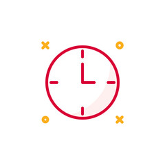 Clock icon illustration. Time icon. Icon vector illustration.
