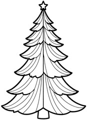 simple, silhouette ,Christmas tree, smooth shape,bold outline,, isolated, illustration symbol