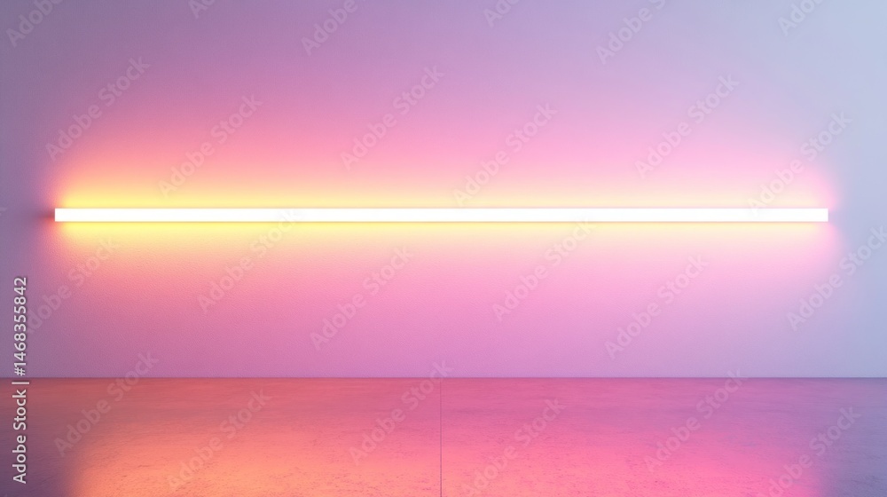 Aufkleber illuminated minimalist space with vibrant color gradients and linear light