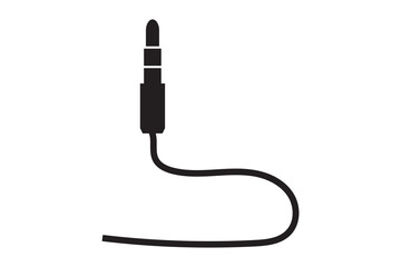 audio jack socket cable connector plug icon, vector illustration of an electric plug.