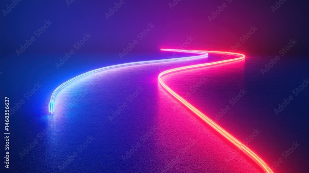 Poster illuminated pathway, a dynamic spectrum of light and shadow creates visual depth