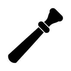 Black silhouette of a pestle or similar tool on a white background
