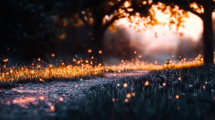 Fototapeta premium Enchanting Forest Pathway at Dusk