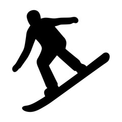 Silhouette of snowboarder in action performing a trick in mid air view