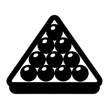 recommend clip art: Black and white illustration of billiard balls racked in a triangle