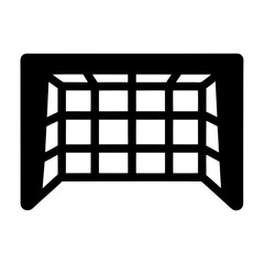 Isolated silhouette of a soccer or hockey goal, ready for the score
